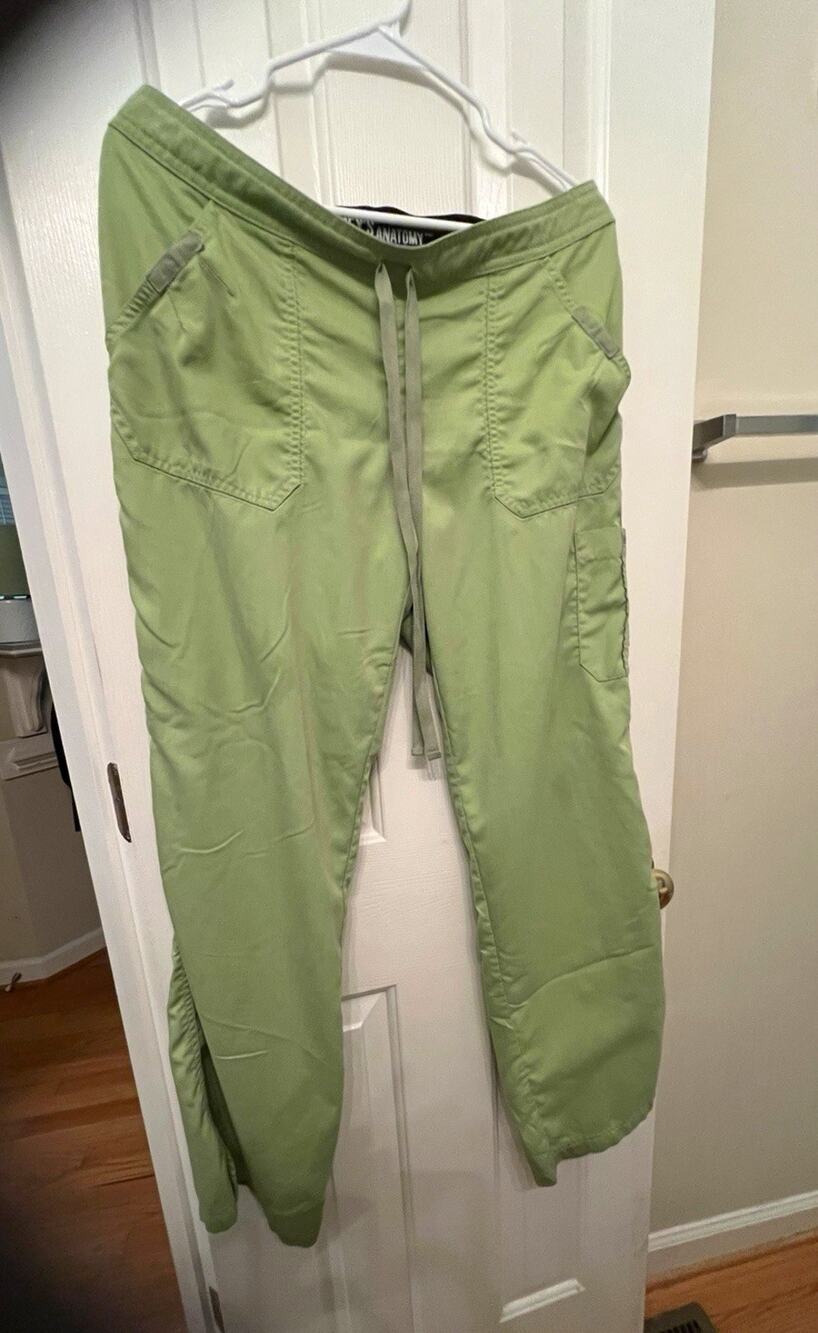 Grey’s Anatomy by Barco Women’s Medium Sage Green Scrub Pants Cargo Drawstring